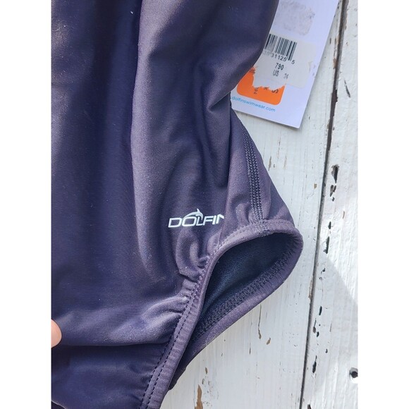 Dolfin Girls Baby Black One Piece Swimsuit Sz 24 Months - Picture 2 of 5